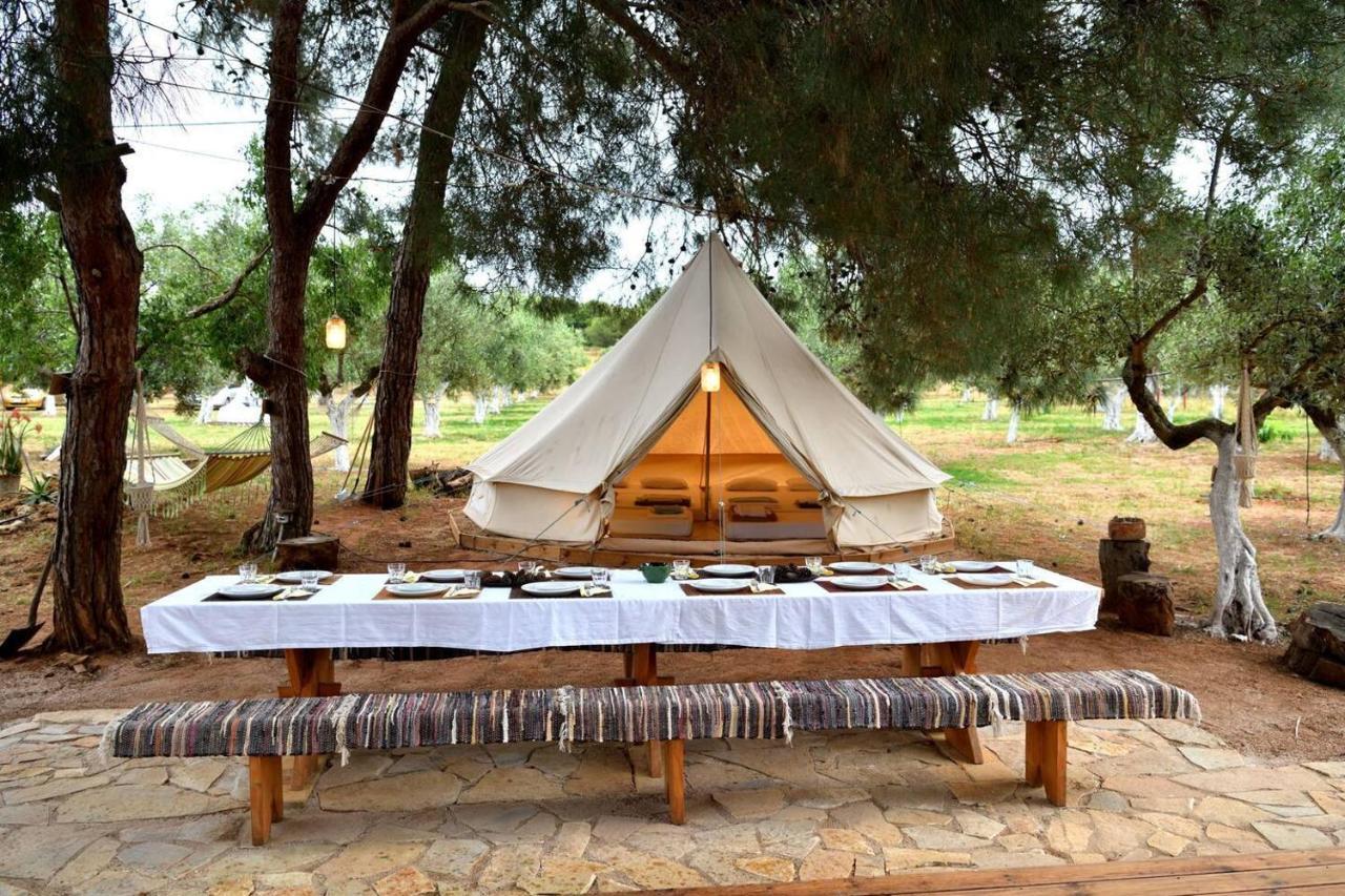 Glamping At A Lovely Tent In Skiaxtro- Marathopoli 빌라 외부 사진